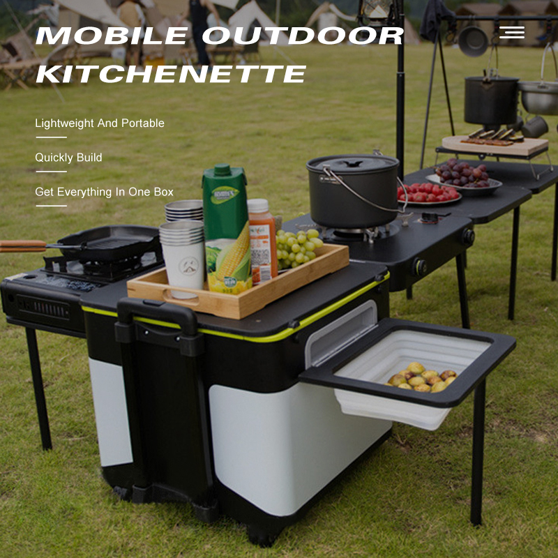 アウトドア調理用折りたたみ収納ボックス 自走式一体型コンロ  - Camping Cooking Multi Tool のレビューと価格