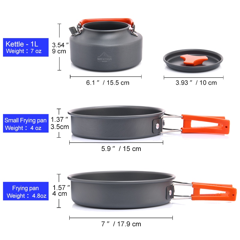 幅の屋外キャンプ調理器具セット、食器、調理カトラリー、調理器 - Quechua Camping Cooking Set のレビューと価格