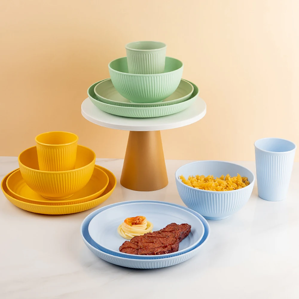 小麦麦わらカトラリーセット、ポータブル食器、食器キット、ピク - Camping Cooking And Eating Set のレビューと価格