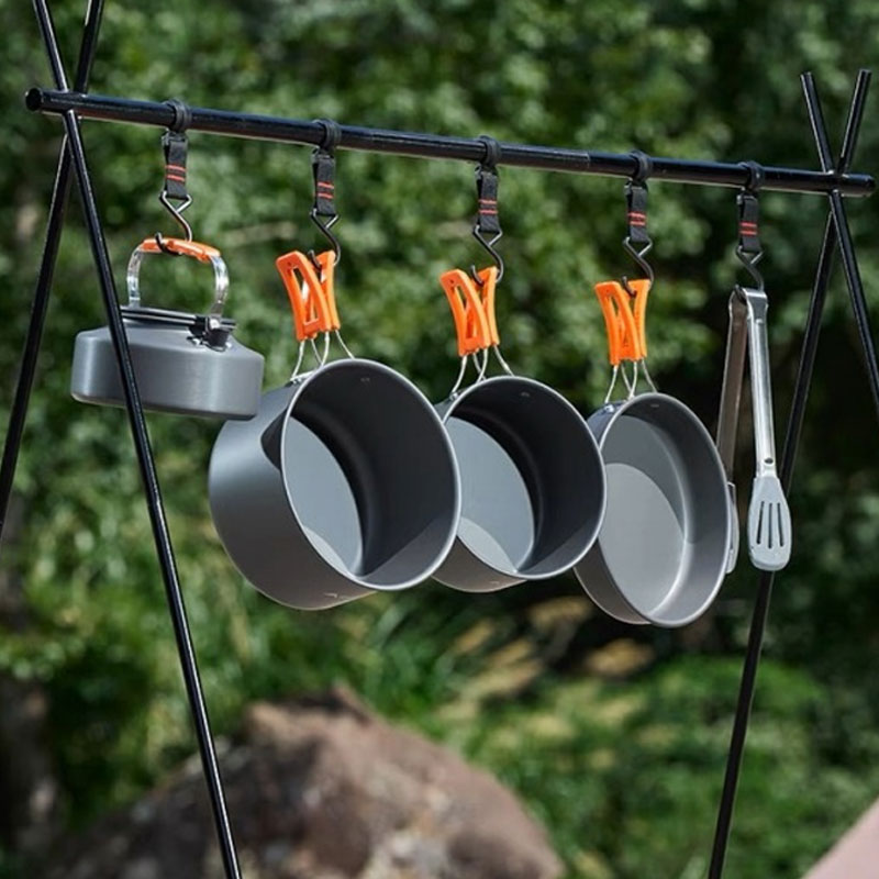 キャンプ用調理器具 ノンスティック 軽量 ガス焚きアルミ鍋セ - Camping Cooking Mess Kit のレビューと価格