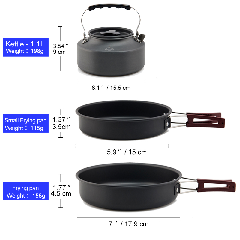 Widesea キャンプ調理器具セットアウトドアポット食器キ - Camping Cooking And Eating Set のレビューと価格
