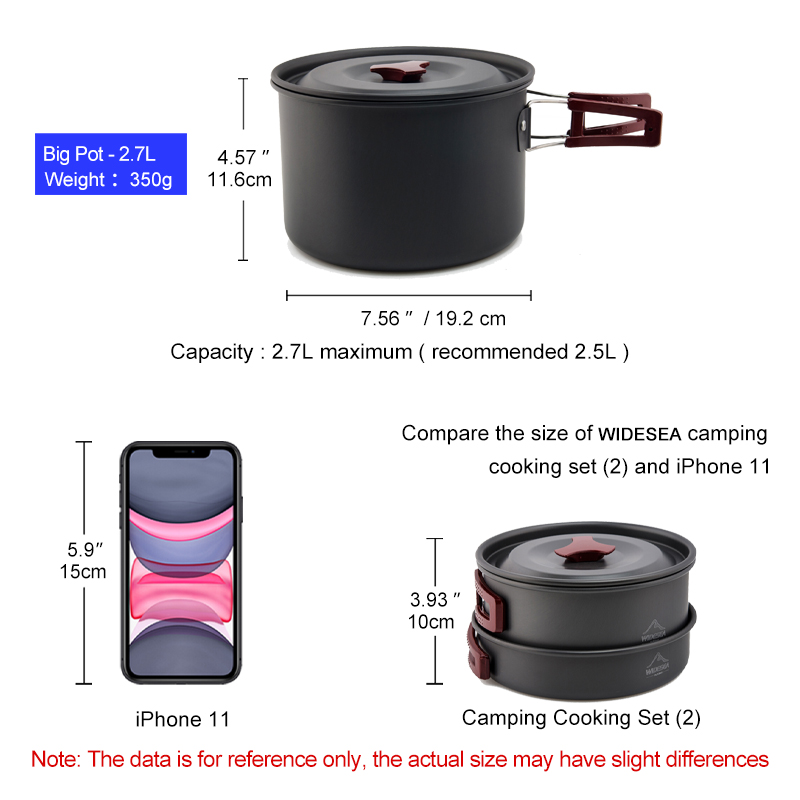 Widesea キャンプ調理器具セットアウトドアポット食器キ - Camping Cooking And Eating Set のレビューと価格