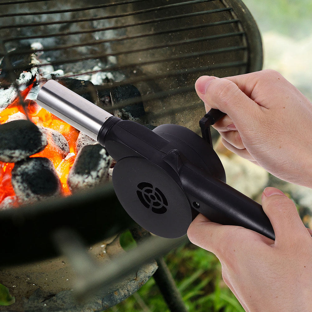 黒色の手動クランク式ブロワー バーベキューファン アウトドア - Camping Cooking Fire のレビューと価格