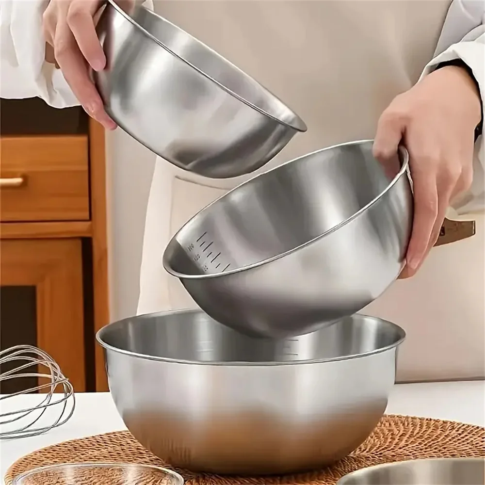 1～3個のステンレス製ボウルセット、計量機能付き、調理、ベー - Camping Cooking Tool Set のレビューと価格