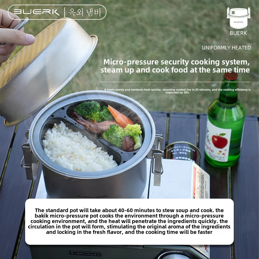 304ステンレス鋼のマイクロプレッシャークッカー、蒸し鍋とフ - Camping Cooking Multi Tool のレビューと価格