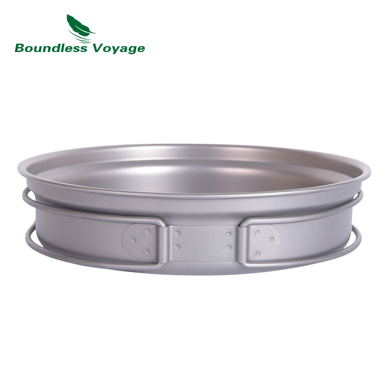 ポータブル折りたたみハンドル付き生意気な療法チタンポット & - Camping Cooking Mess Kit のレビューと価格