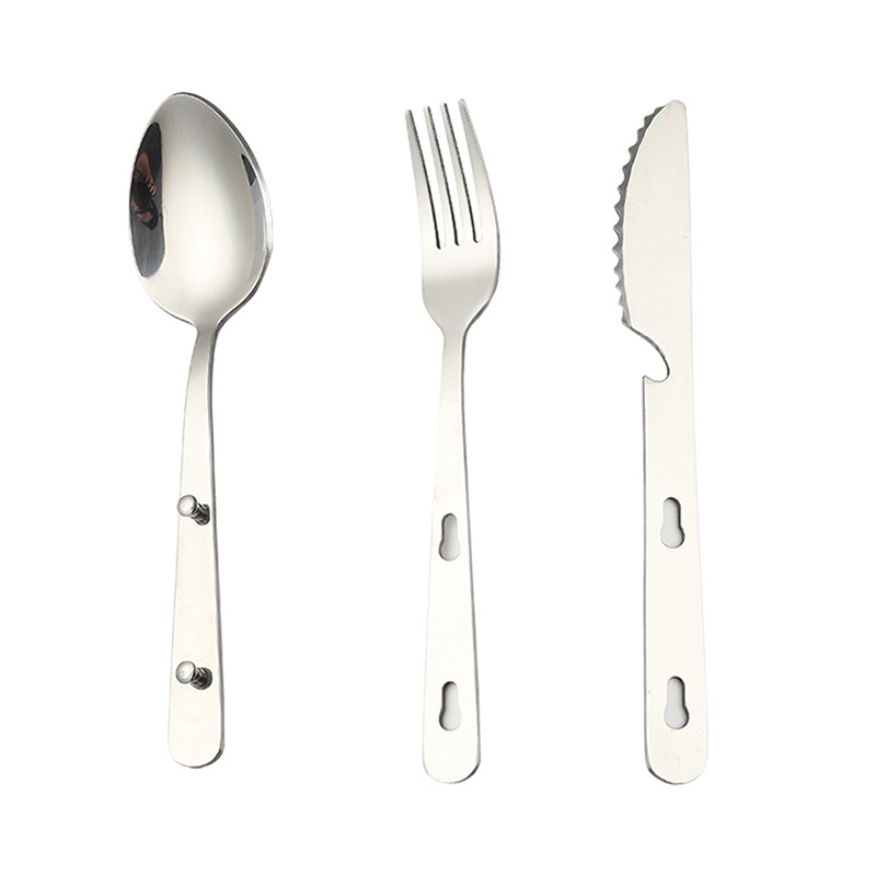3個/セット ポータブルステンレス製食器 折りたたみナイフ  - Quechua Camping Cooking Set のレビューと価格