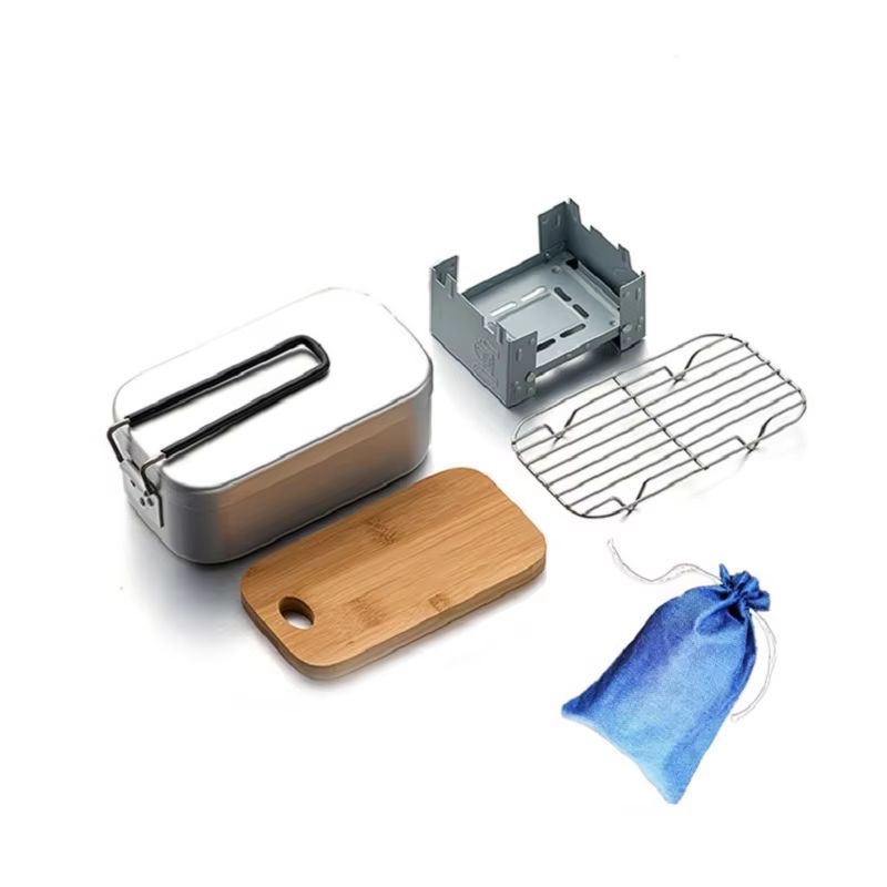 アウトドアアルミメスキット、スチームラックストーブセット、ポ - Camping Cooking Mess Kit のレビューと価格