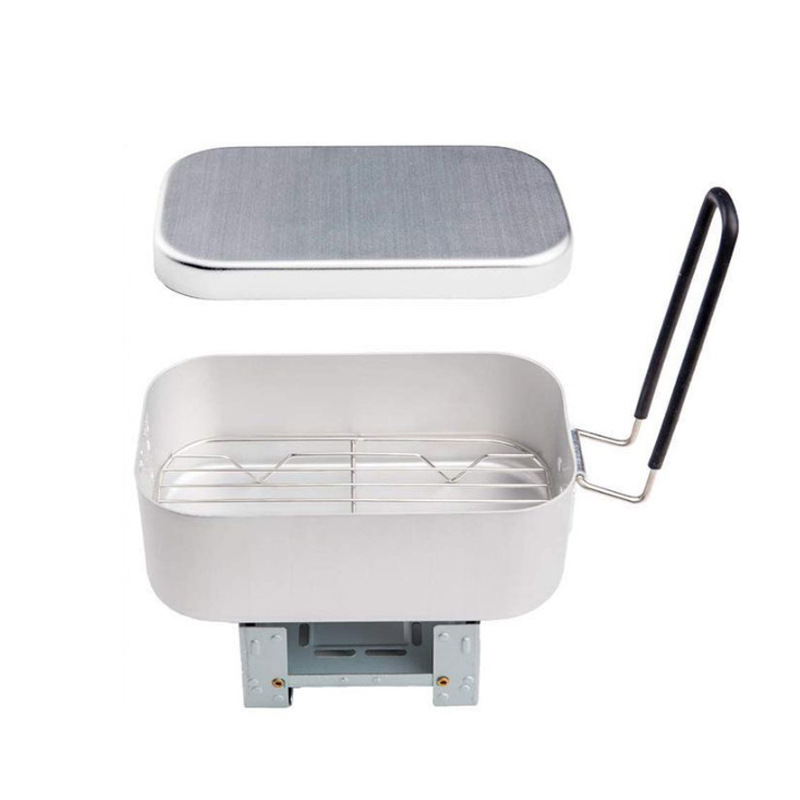 アウトドアアルミメスキット、スチームラックストーブセット、ポ - Camping Cooking Mess Kit のレビューと価格