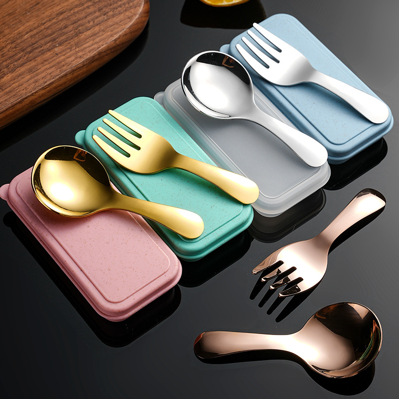 2 個ポータブルスプーンフォークカトラリーセットミニステンレ - Japan Camping Cooking のレビューと価格