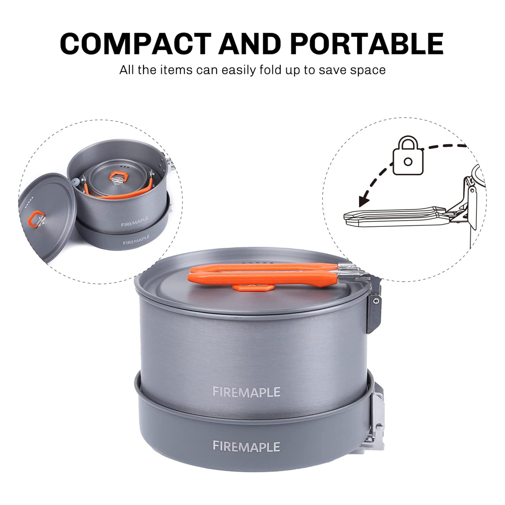 Fire Maple器具ハイキング調理セット熱交換器ポットパ - Quechua Camping Cooking Set のレビューと価格