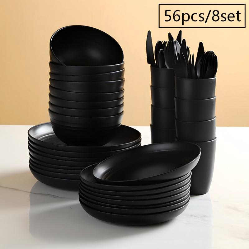 4/16/28/32/56個入り 再利用可能なプラスチック食 - Camping Cooking And Eating Set のレビューと価格