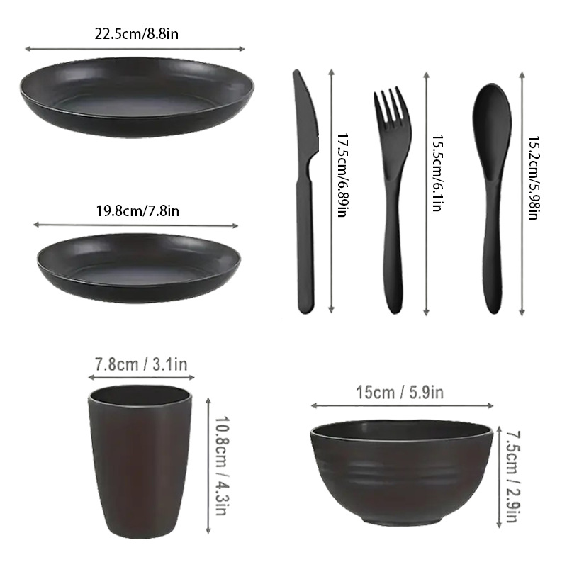 4/16/28/32/56個入り 再利用可能なプラスチック食 - Camping Cooking And Eating Set のレビューと価格