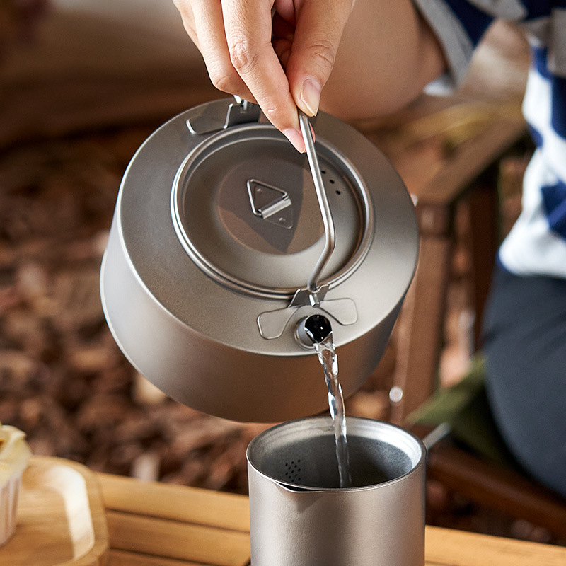 キャンプ水調理ケトルチタンケトル 980 ミリリットル茶コー - Camping Cooking Tool Set のレビューと価格